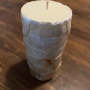 Handmade Vintage Unscented Shell Exterior Beige Cream Decorative Candle